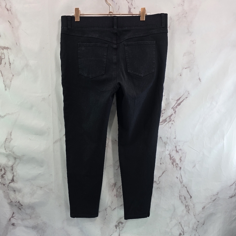 Betabrand Jeans Womens Crop Black Skinny Leg Denim High Rise 4 Pocket